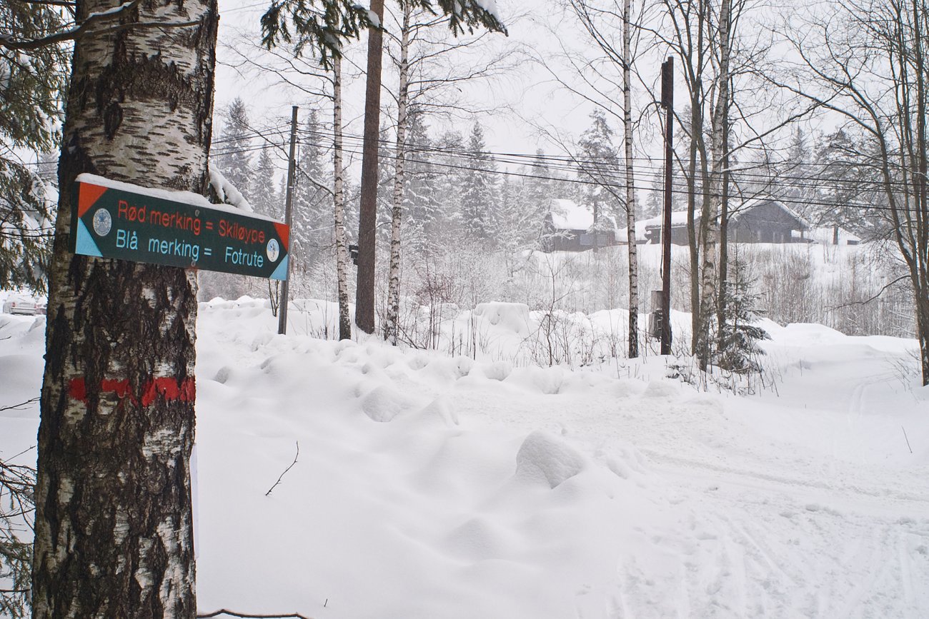 Vi følger rød merking i dag