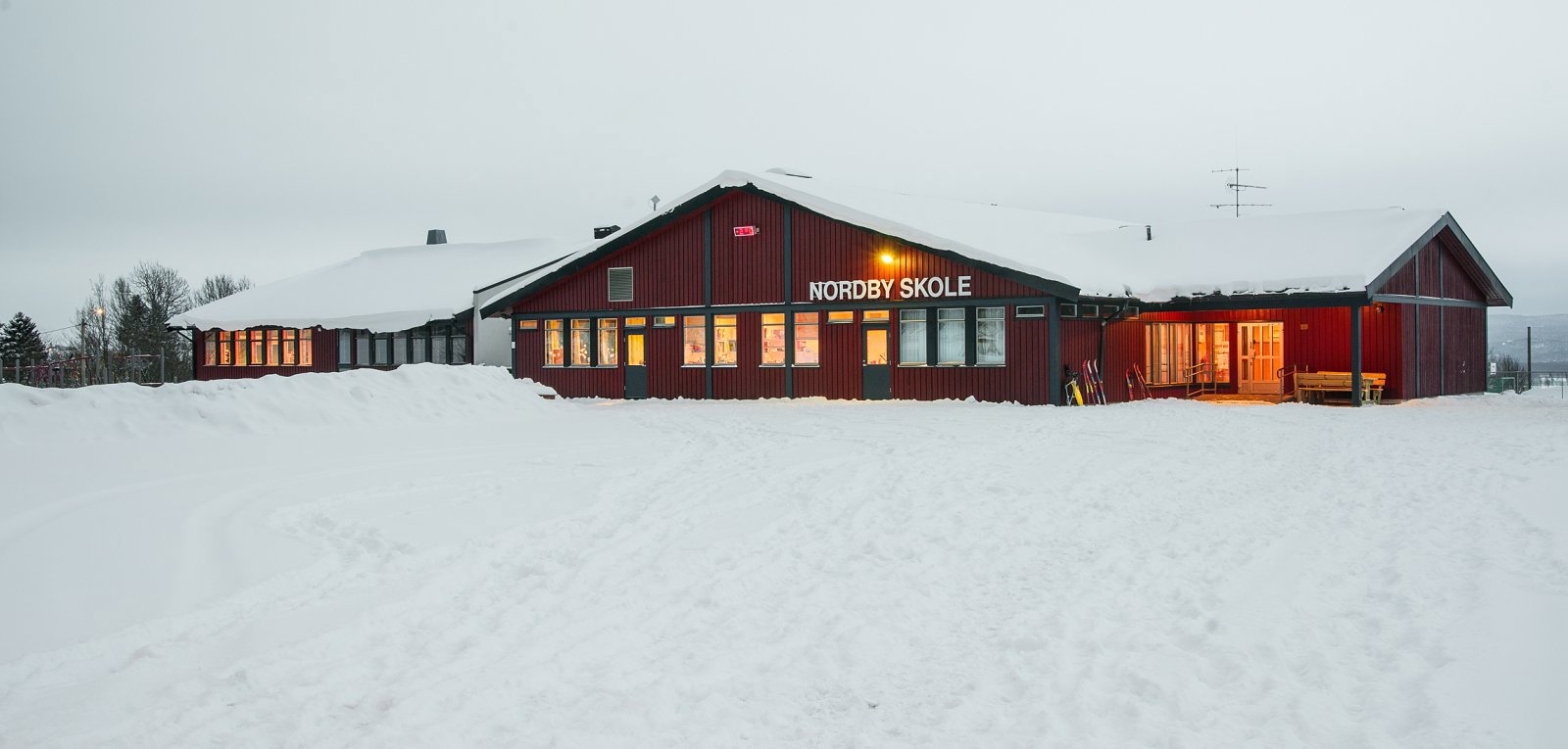 Vintermorgen ved Nordby skole