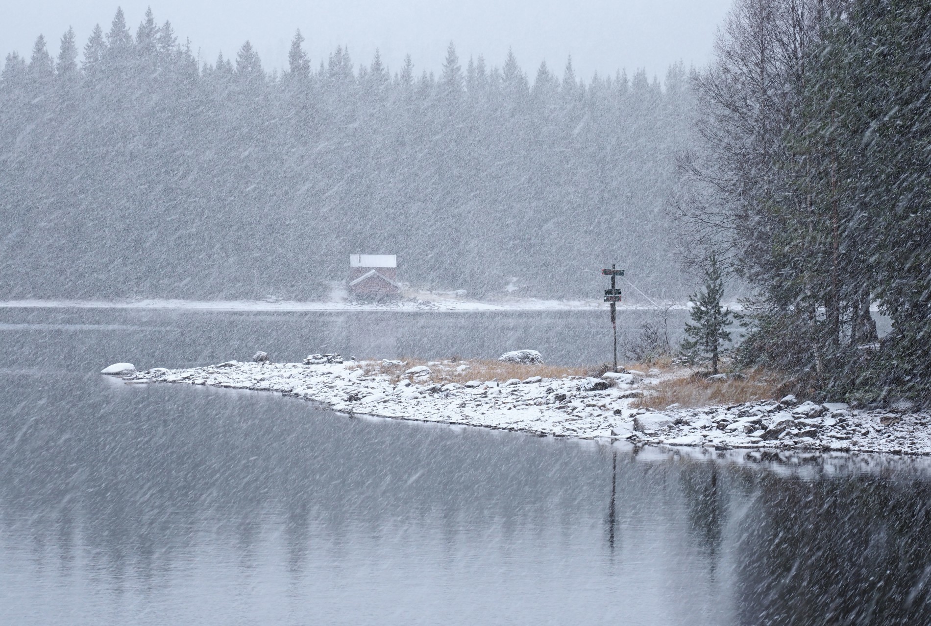 Vinterstemning ved veiviserodden