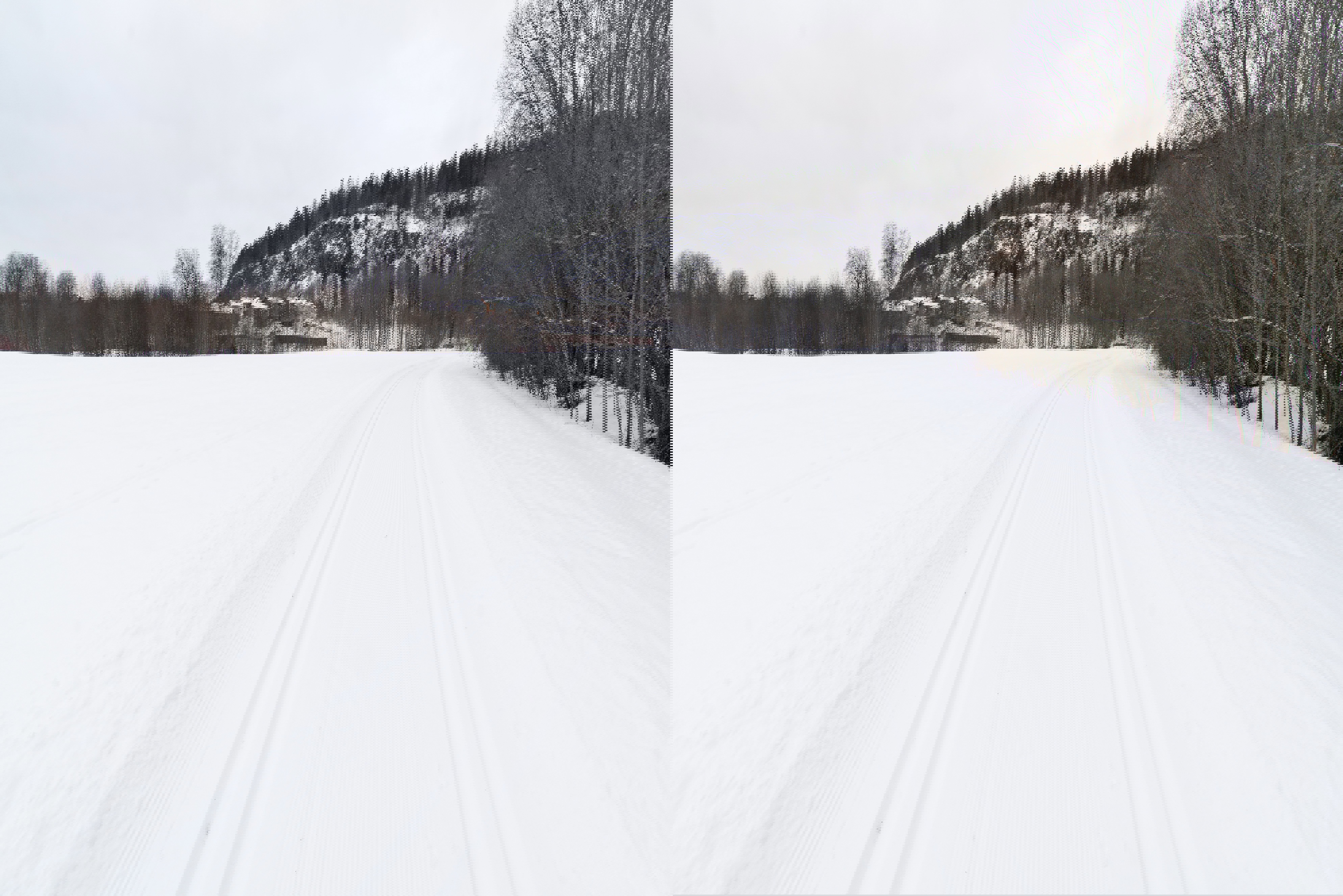 Trikkeskinner på jordet