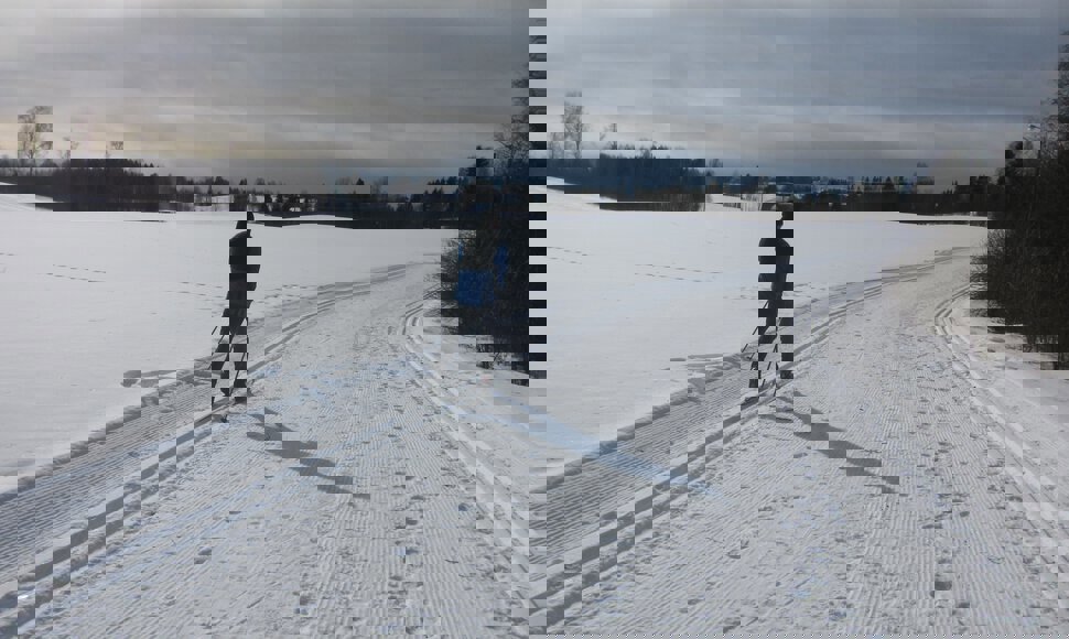 I lysløypa mellom Kolbuplassen og Kolbu skole