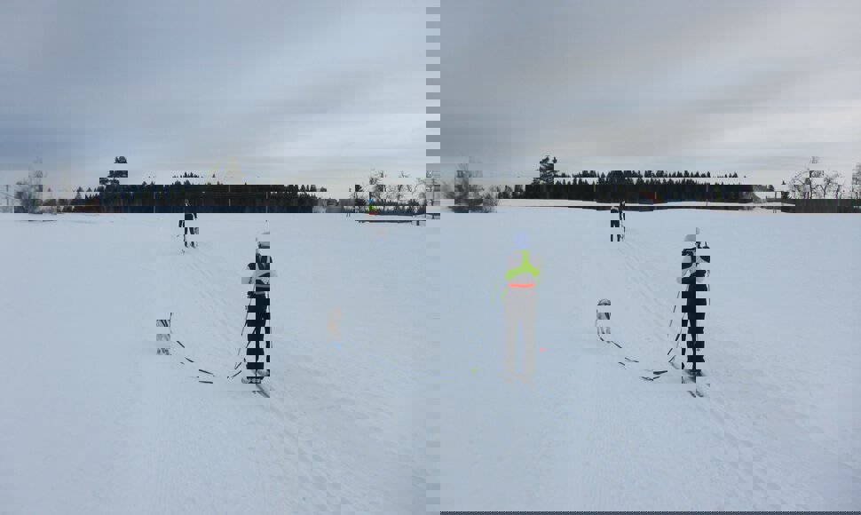 Over Sandbakke på ski